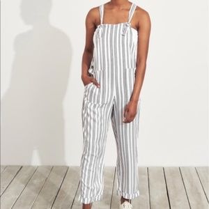 Hollister Striped Overalls